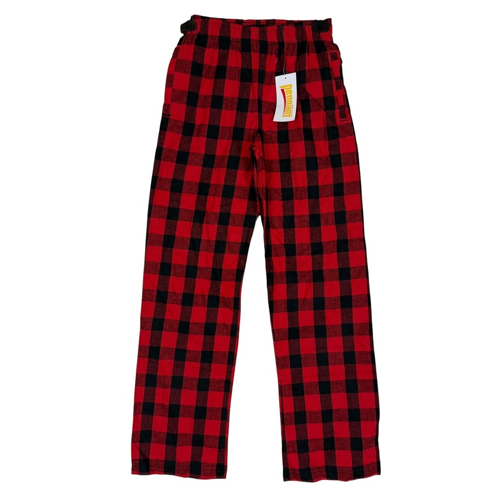 Pennant Pants Youth Medium Red Buffalo Plaid Flannel Lounge Elastic Waist Sleep